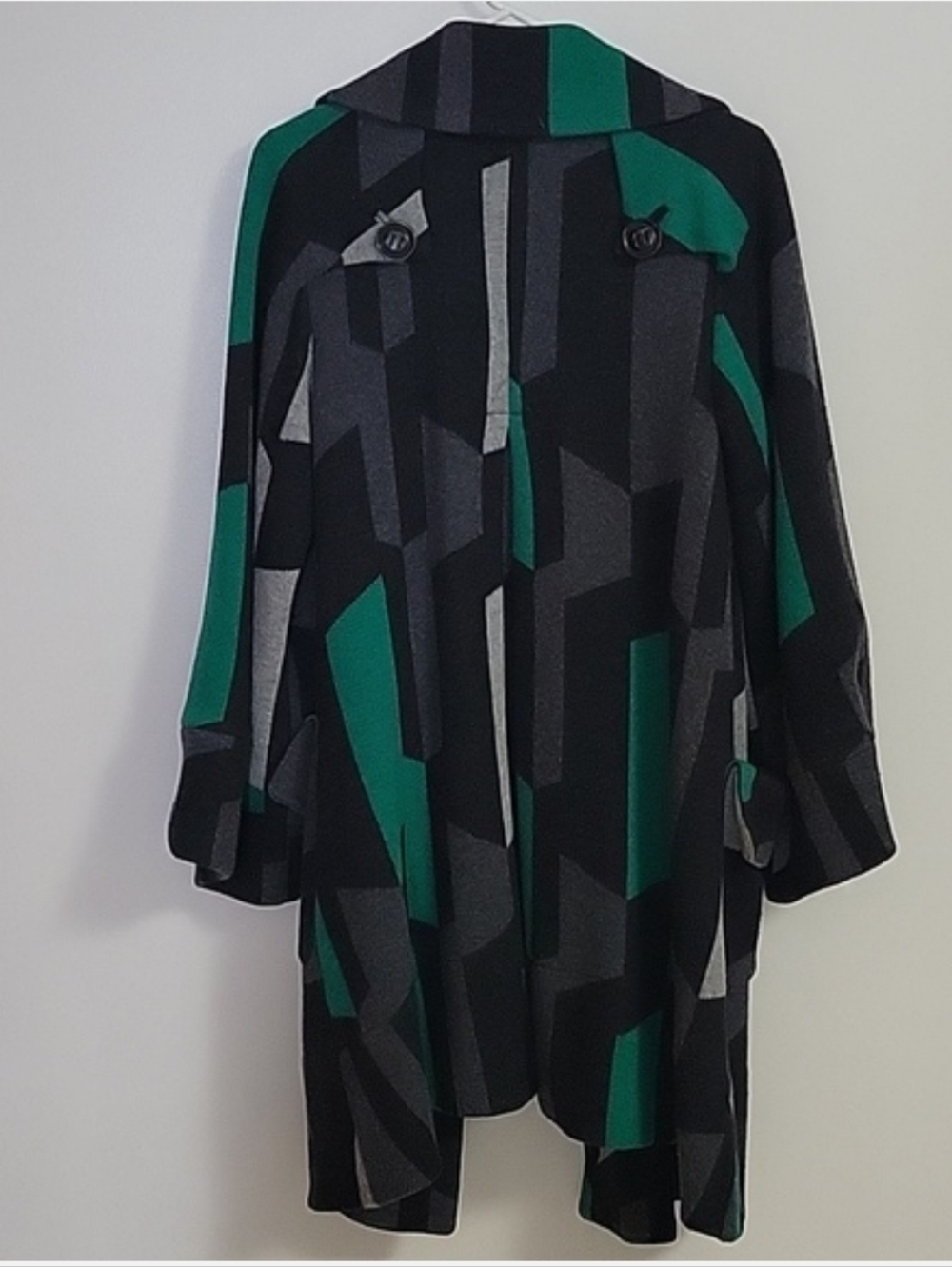 DVF Gene Kelly Wool-Silk Jacket Coat in Black - Picture 2 of 4